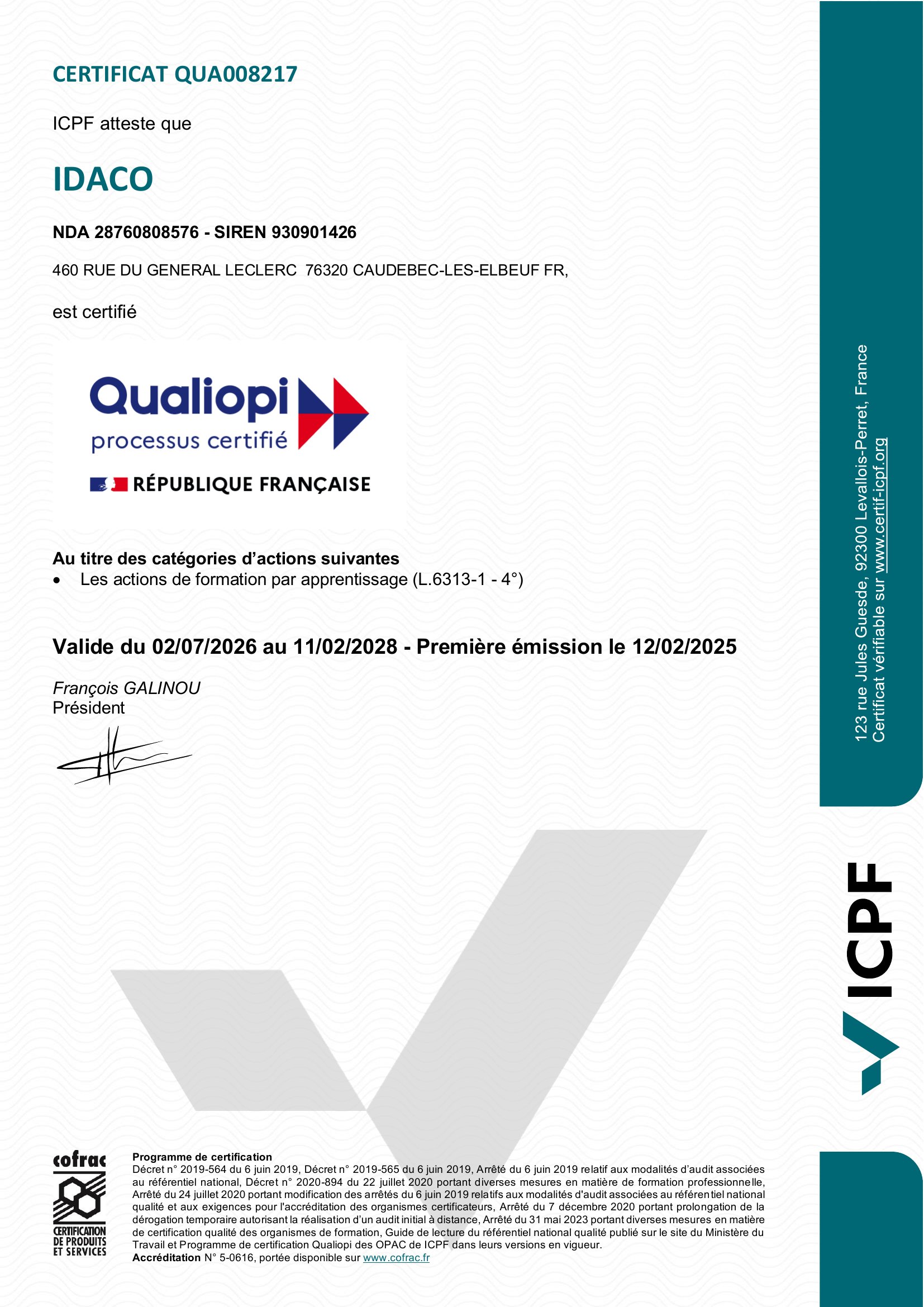 Certificat Qualiopi QUA008217